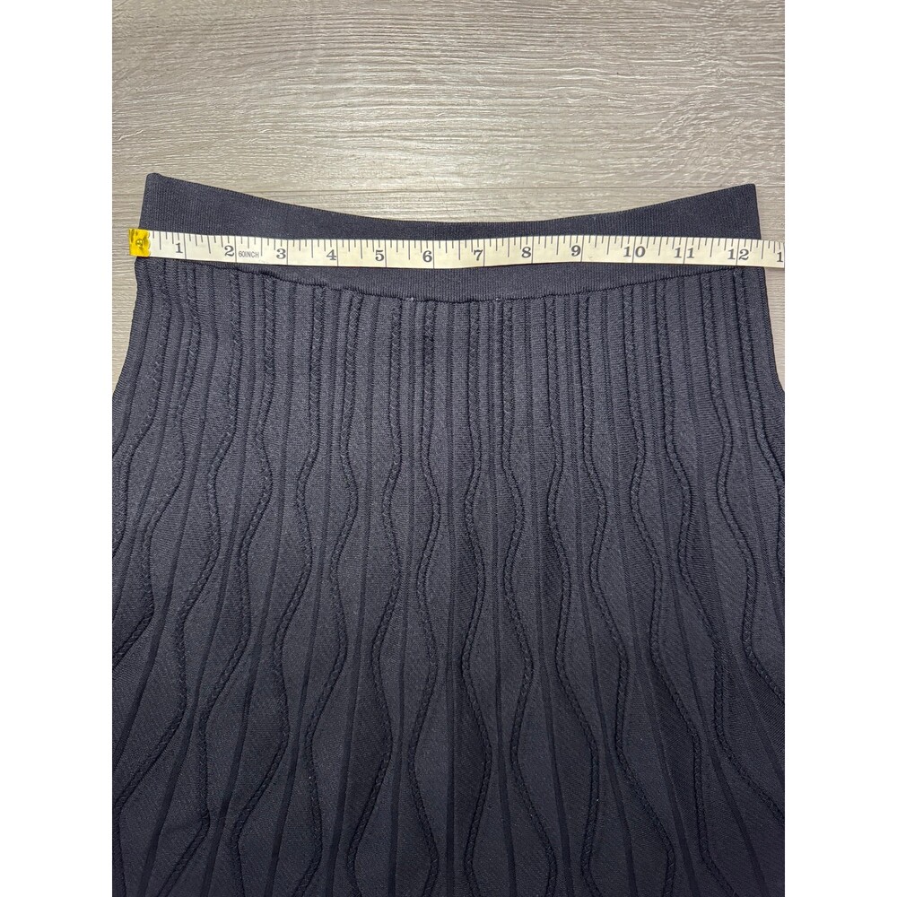 Sandro Paris Black Pleated Knit Midi Skirt Elastic Waist Approx XS (see descri.) - Picture 6 of 7